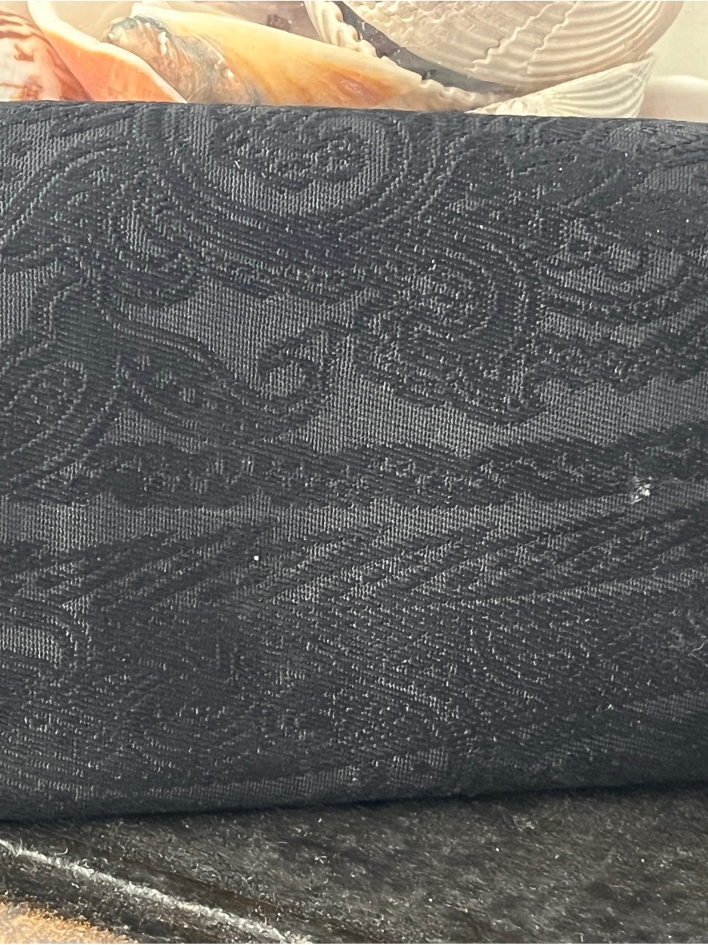 Etro Black Paisley Card & Key Holder with Silver Logo Plate - Picture 3 of 7